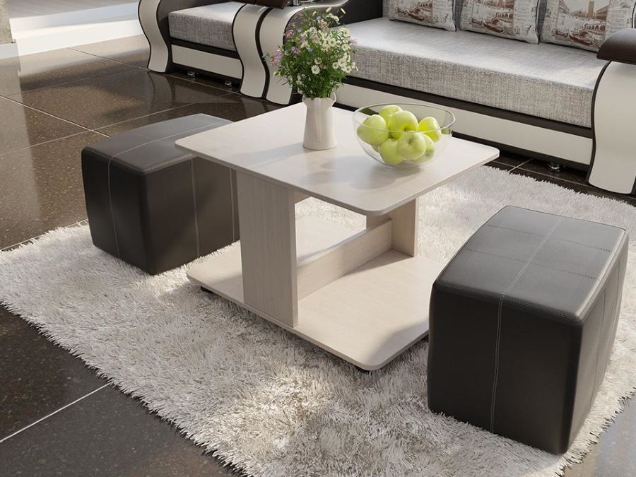 Фото Стол журнальный Капри с пуфиками от производителя ТриЯ в Евпатории по цене 9 160 ₽