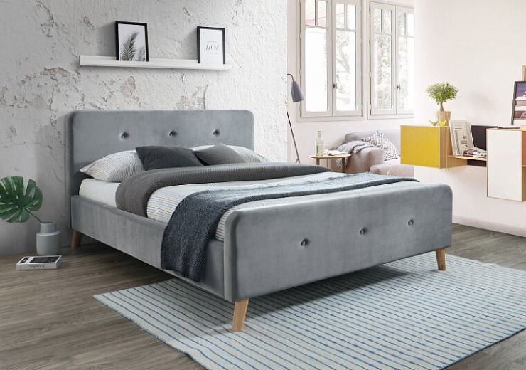 Фото Кровать двуспальная Signal Malmo Velvet (СМ 160х200) c ортопедическим основанием от производителя Signal в Евпатории по цене 66&nbsp;980 ₽