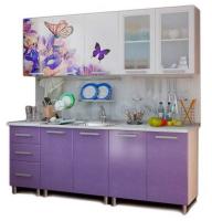 Кухня Люкс Ирис (2,0) (серый, фотопечать-фиолетовый глянец,(БТС)) в Евпатории от производителя 