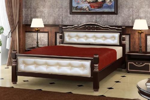 Фото nedorogie-krovati кровать двуспальная карина-11 (см 160х200) с элементами экокожи, без основания с универсальными царг производитель Браво-мебель