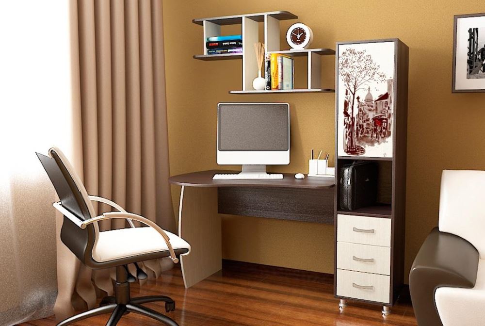 Фото Стол компьютерный Гимназист(М) (с полкой) от производителя ТриЯ в Евпатории по цене 15&nbsp;510 ₽