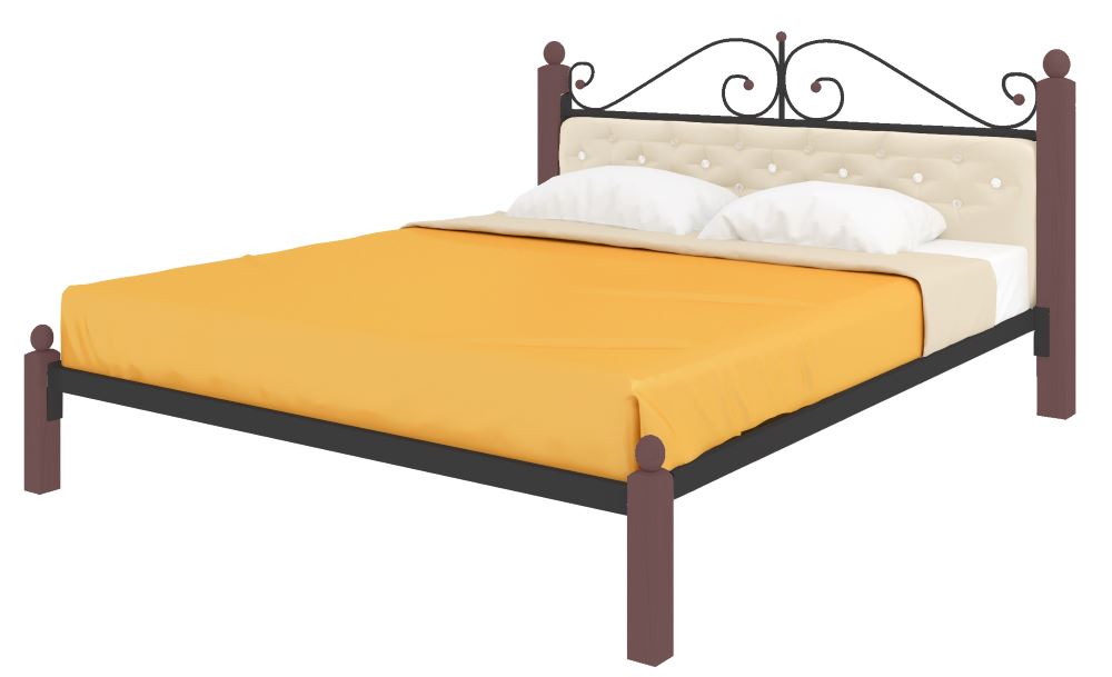 Фото Кровать двуспальная Диана Lux мягкая (СМ 160х200) трубка металл от производителя Милсон в Евпатории по цене 23 340 ₽