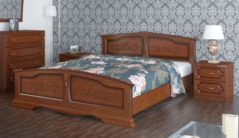 Фото Кровать двуспальная Елена (СМ 180х200) без основания с универсальными царгами от производителя Браво-мебель в Евпатории по цене 28 660 ₽