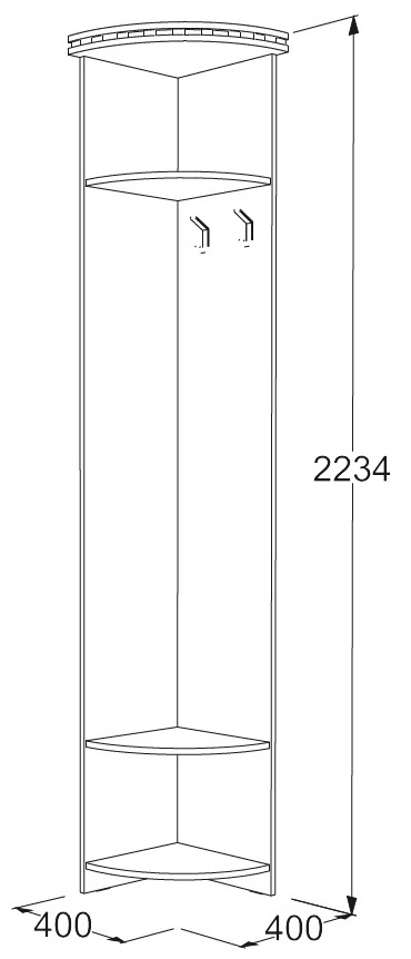 Фото Вешалка угловая Ольга-13 в Евпатории по цене 4 110 ₽ от производителя Фант-мебель, код товара 2000001914120, 2000001914137 шт Фото Вешалка угловая Ольга-13 от производителя Фант-мебель в Евпатории по цене 4 110 ₽