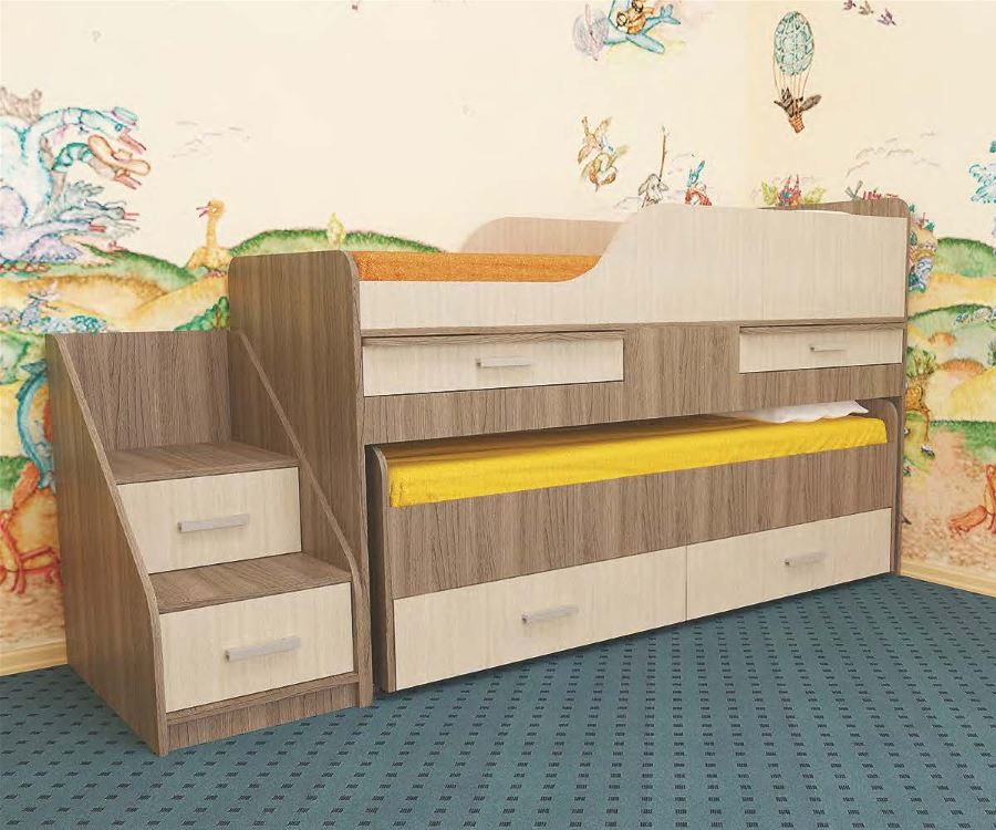 Фото Кровать 2-х ярусная Лесики (СМ 70х180/70х170) от производителя Пирамида в Евпатории по цене 24&nbsp;220 ₽