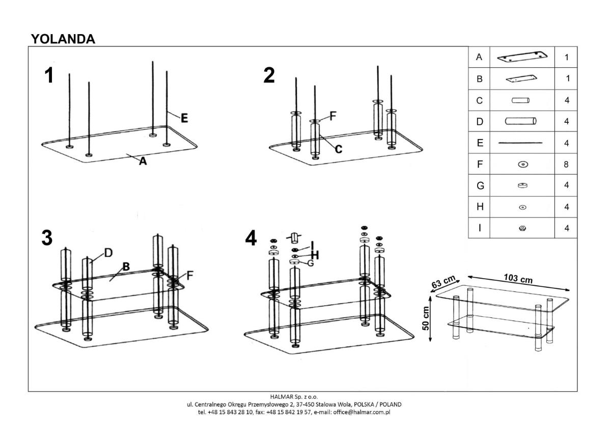 Фото Стол журнальный Halmar Yolanda от производителя Halmar  в Евпатории по цене 9 170 ₽