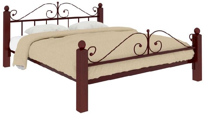 Кровать двуспальная Диана Lux Plus (СМ 160х200) трубка металл ( 160х200 , металл/дерево , медная шагрень , без подъемного мех. , без ящиков , без матраса (Милсон) )
