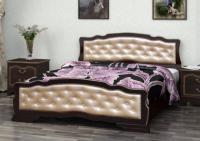 Фото nedorogie-krovati кровать двуспальная карина-10 (см 160х200) с элементами светлой экокожи, без основания с универсальн производитель Браво-мебель