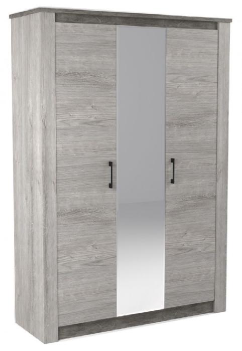 Шкаф Денвер (152) трехдверный (риббек серый-камень темный, риббек серый,(СБК))