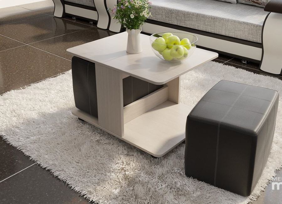 Фото Стол журнальный Капри с пуфиками от производителя ТриЯ в Евпатории по цене 9 160 ₽