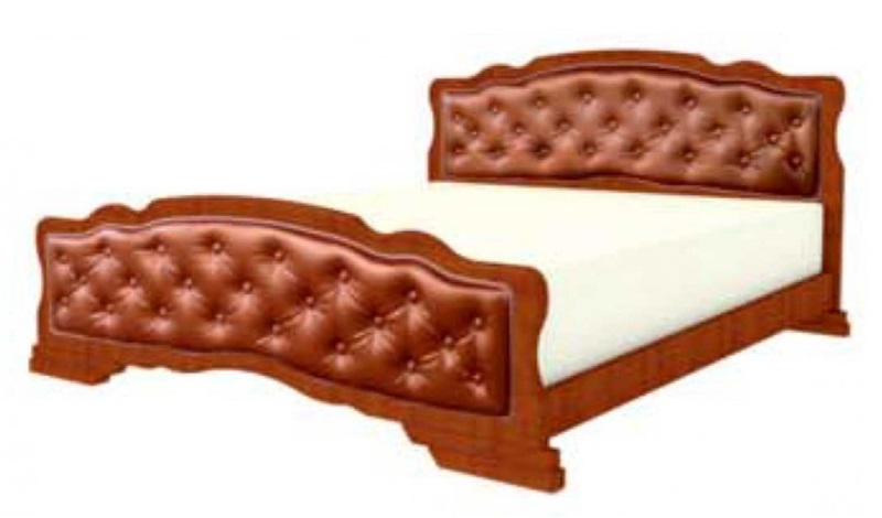 Фото Кровать двуспальная Карина-10 (СМ 140х200) с элементами экокожи, без основания с универсальными царг от производителя Браво-мебель в Евпатории по цене 18 720 ₽