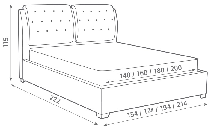 Фото Кровать двуспальная Sophia (СМ 180х200) с основанием от производителя Вега в Евпатории по цене 47 610 ₽
