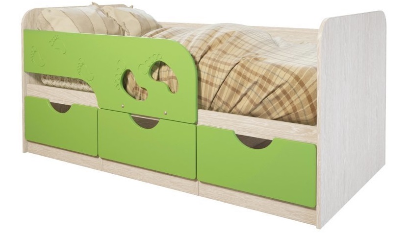 Фото Кровать детская Минима Лего (СМ 80х186) с ящиками от производителя Мебелони в Евпатории по цене 13&nbsp;530 ₽