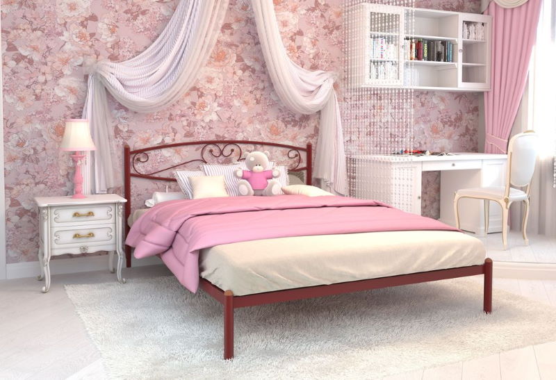 Фото Кровать двуспальная Каролина (СМ 180х200) трубка металл от производителя Милсон в Евпатории по цене 13 810 ₽