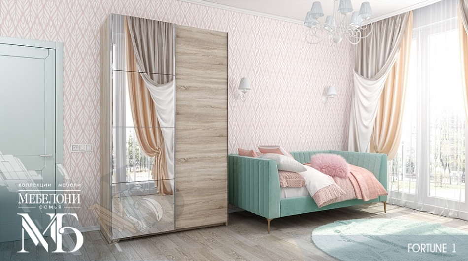 Фото Шкаф-купе Fortune-1 (1,8 - 2 двери) (400/600/800) от производителя Мебелони в Евпатории по цене 59 490 ₽
