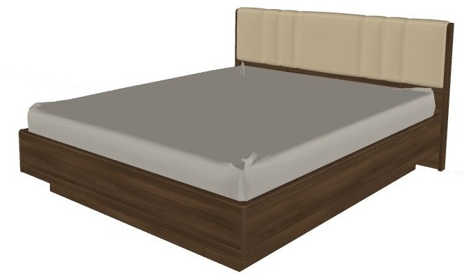 Кровать двуспальная Карина КР-1013 (СМ 160х200) с подъемным механизмом ( 160х200 , ЛДСП/МДФ , акация молдау , с подъемным мех. , с коробом , без матраса (Лером) )