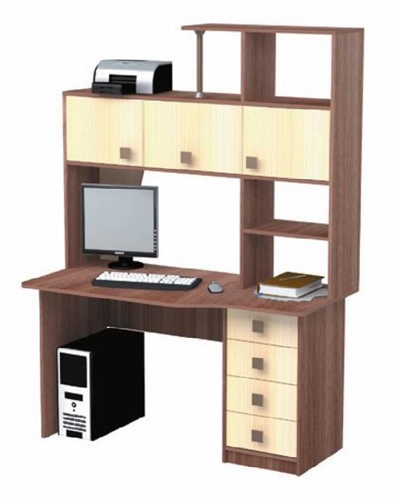 Стол компьютерный СК-16  (лдсп, лдсп-ясень шимо темный,  ясень шимо темный, ясень шимо светлый (Пирамида) )