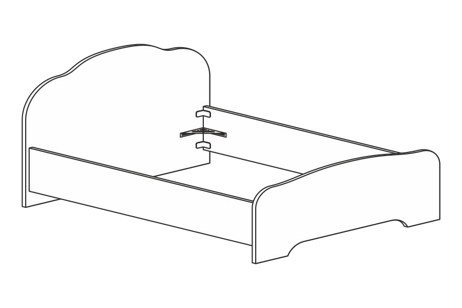 Фото Кровать двуспальная Кэт-2 Эвита (СМ 140х200) не комплектуется настилом от производителя Диал в Евпатории по цене 12 090 ₽