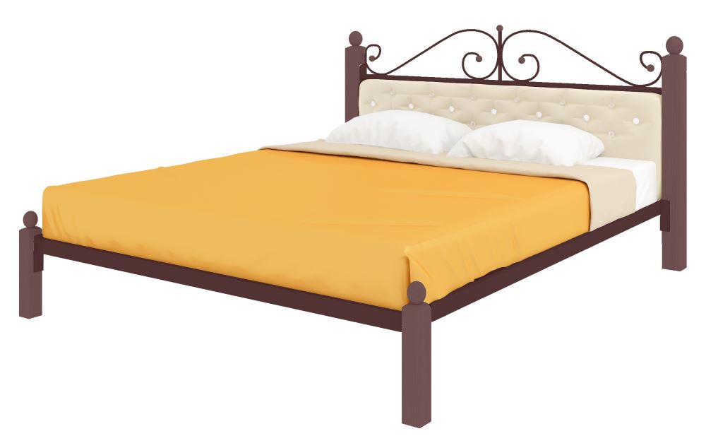 Фото Кровать двуспальная Диана Lux мягкая (СМ 160х190) трубка металл от производителя Милсон в Евпатории по цене 23 340 ₽