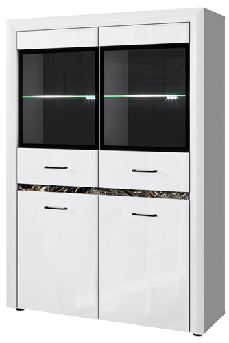 Фото Шкаф с витриной 2V2D ВайтБлек (WhitBlack) от производителя Анрэкс в Евпатории по цене 33 870 ₽