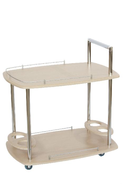 Стол сервировочный Банкет (резина, мдф-дуб беленый,  черный, дуб беленый-хром (Калифорния) )