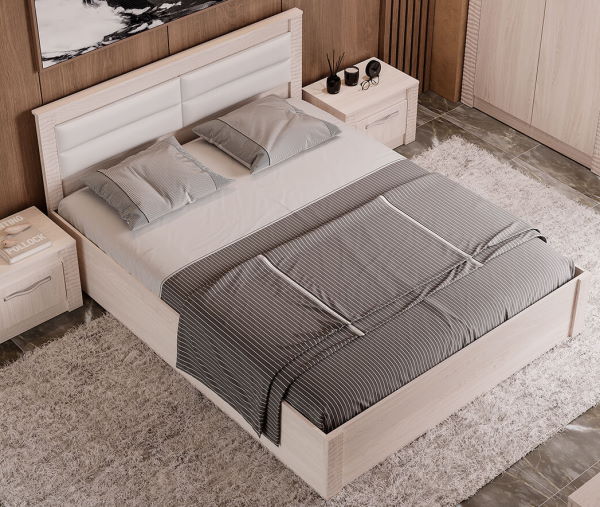 Фото Кровать двуспальная Монако КР-16 (СМ 160х200) с основанием (Мебелони) от производителя Мебелони в Евпатории по цене 11 850 ₽