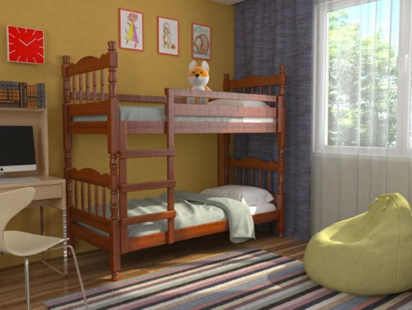 Фото Кровать 2-х ярусная Соня (СМ 80х189) с односторонними матрасами и выдвижными ящиками от производителя Браво-мебель в Евпатории по цене 46&nbsp;380 ₽