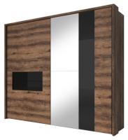 Шкаф-купе-2D typ 19 Indira (2 двери) (Материал дверей:МДФ-стекло-зеркало, цвет дверей:дуб монастери-черное, цвет каркаса:дуб монастери (Helvetia) ) в Евпатории от производителя 