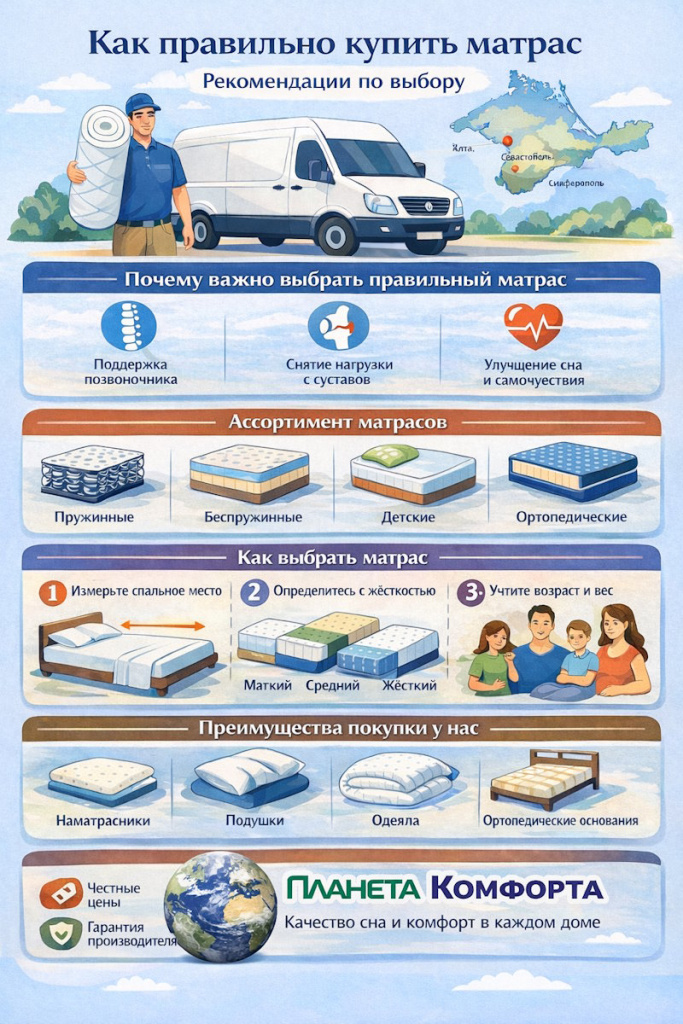 Как купить матрас в интернет магазине Планета Комфорта Евпатория