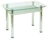 Стол обеденный 3.4 с полкой мдф (металл-хром, стекло-гобелен стальной (Мебель из стекла) )