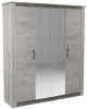 Шкаф Денвер (192) четырехдверный (риббек серый-камень темный, риббек серый,(СБК))